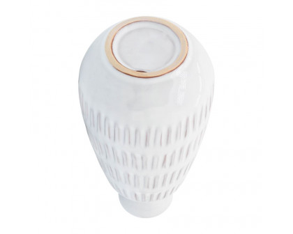 Sagebrook™ 8" Ceramic Dimpled Vase - White