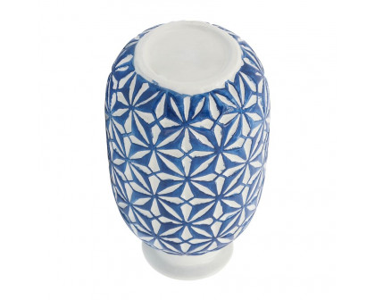 Sagebrook 8" Ceramic Daisy Vase - Blue