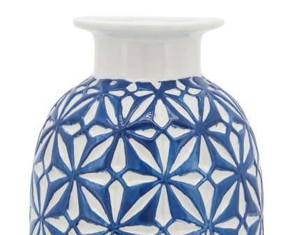 Sagebrook 8" Ceramic Daisy Vase - Blue