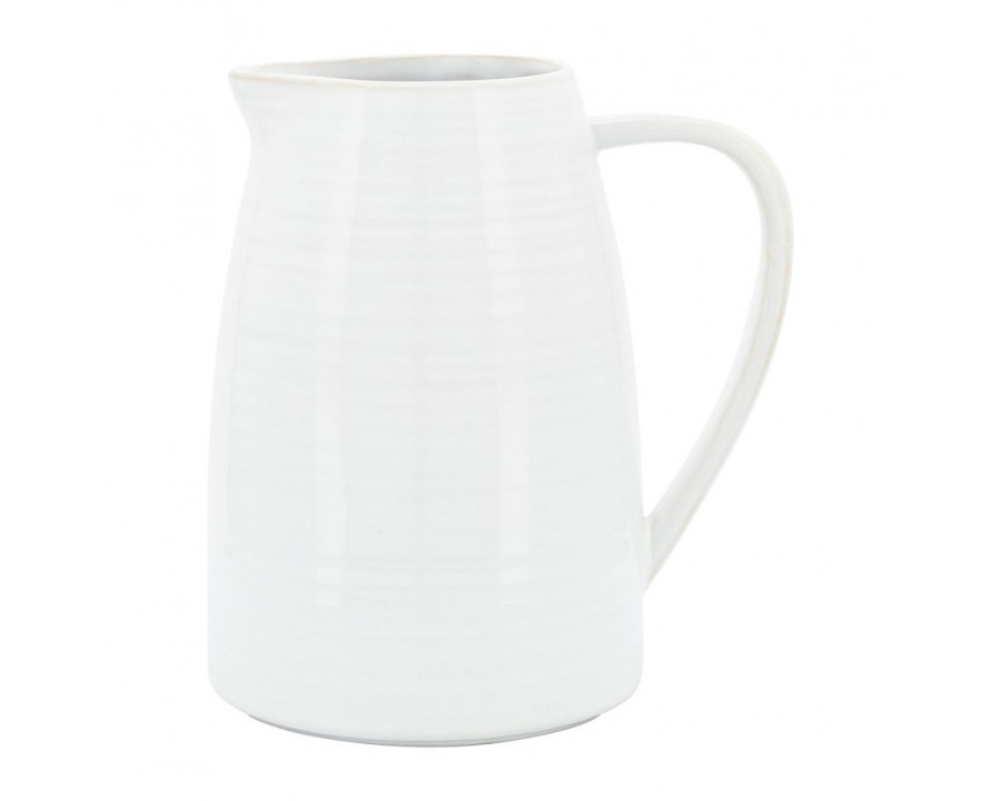 Sagebrook - 8" Ceramic Pitcher in White