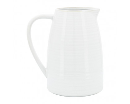 Sagebrook - 8" Ceramic Pitcher in White