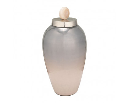 Sagebrook 17" Glass Vase With Blush Knob