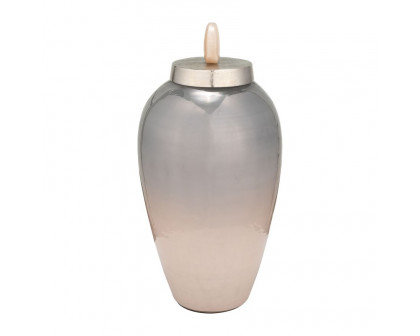 Sagebrook 20" Glass Vase With Blush Knob - Champagne