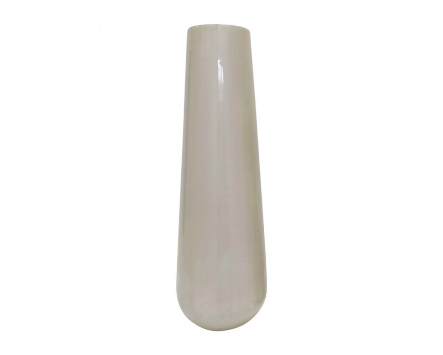 Sagebrook - 24" Metal Alabastron Vase in Pearl White