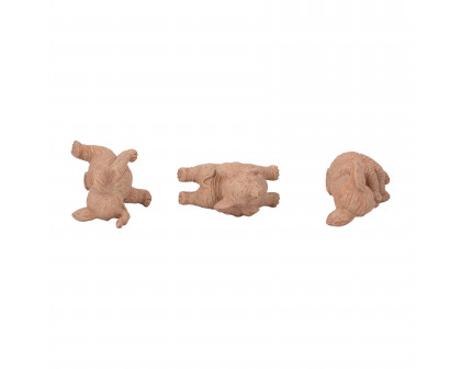 Sagebrook 6" Resin Stone Look Yoga Elephant (Set Of 3) - Natural