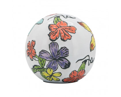 Sagebrook - 4"/5"/6" Ceramic Floral Orb (Set Of 3) in Multi