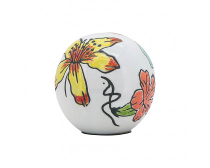 Sagebrook - 4"/5"/6" Ceramic Floral Orb (Set Of 3) in Multi