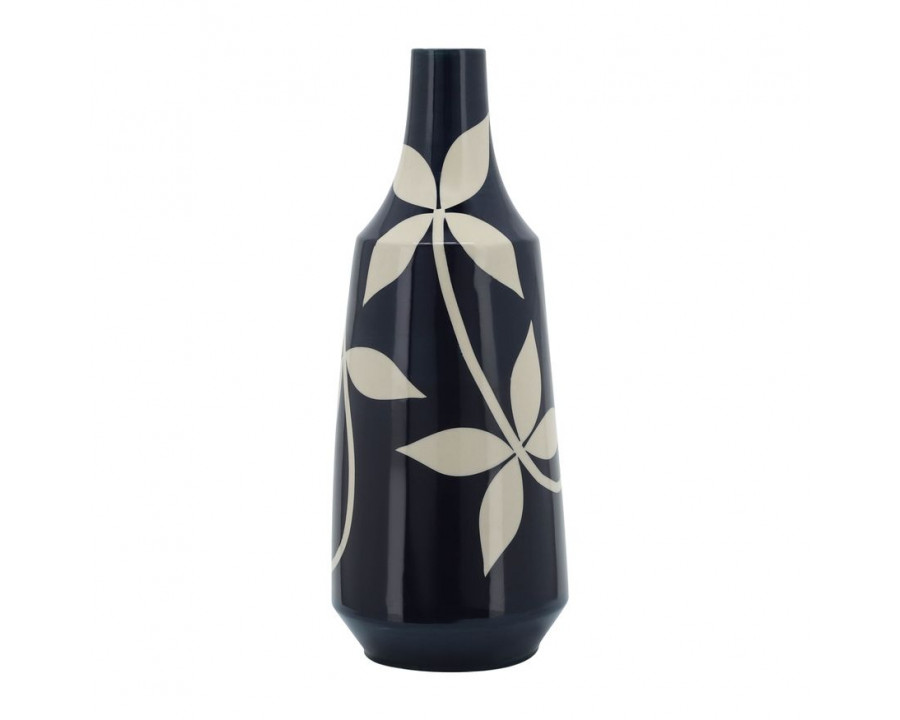 Sagebrook - 19" Ceramic Leaf Vase in Blue