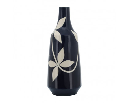 Sagebrook - 19" Ceramic Leaf Vase in Blue