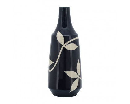 Sagebrook - 19" Ceramic Leaf Vase in Blue