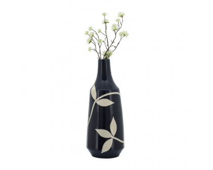 Sagebrook - 19" Ceramic Leaf Vase in Blue