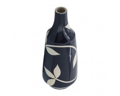 Sagebrook - 19" Ceramic Leaf Vase in Blue