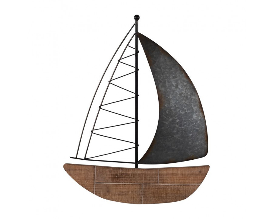 Sagebrook - Metal Boat Wall Decor in Brown