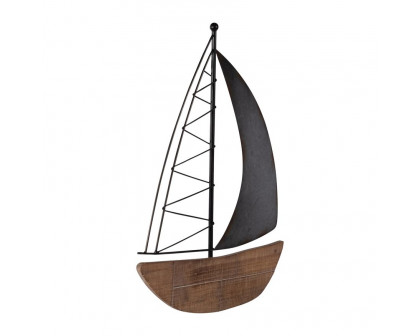 Sagebrook - Metal Boat Wall Decor in Brown