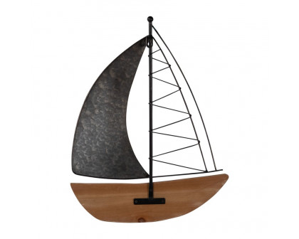 Sagebrook - Metal Boat Wall Decor in Brown