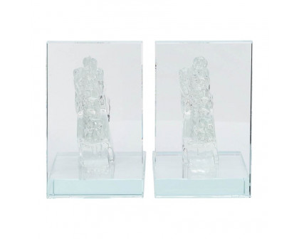 Sagebrook 5" Crystal Horse Bookends (Set Of 2)