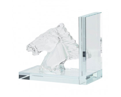 Sagebrook 5" Crystal Horse Bookends (Set Of 2)