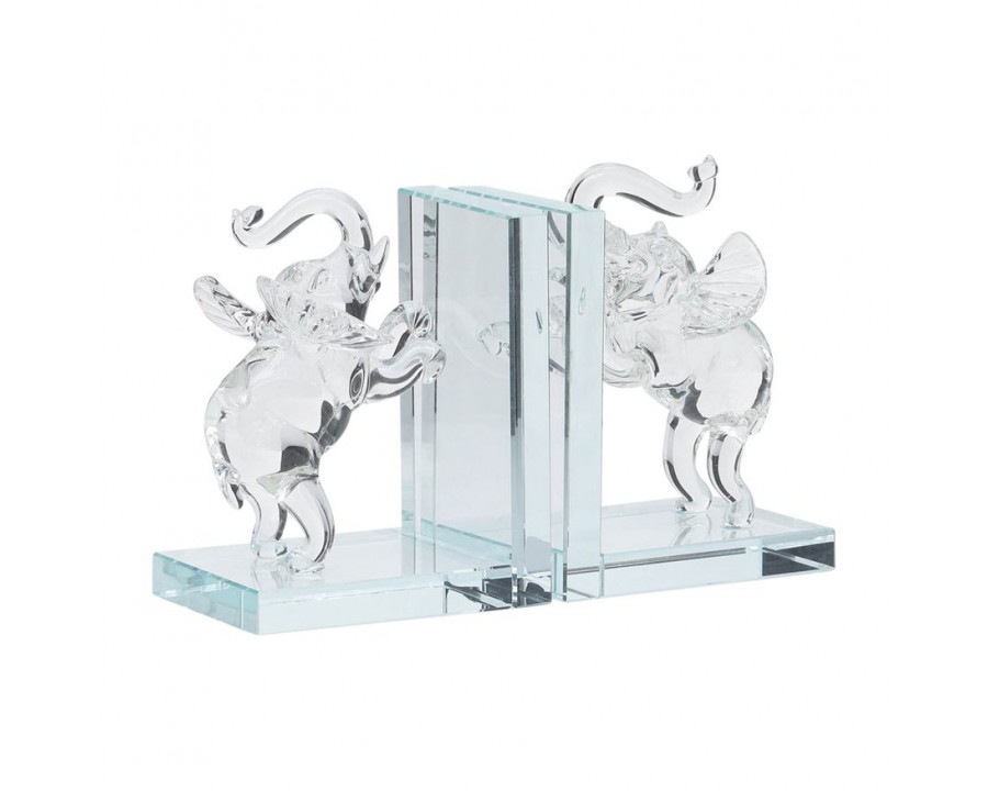 Sagebrook 5" Crystal Horse Bookends (Set Of 2)