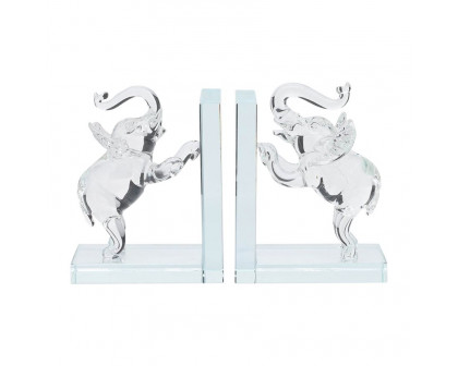 Sagebrook 5" Crystal Horse Bookends (Set Of 2)