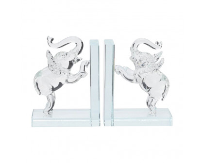 Sagebrook 5" Crystal Elephant Bookends (Set Of 2)