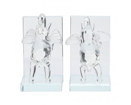 Sagebrook 5" Crystal Elephant Bookends (Set Of 2)