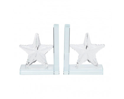 Sagebrook 5" Crystal Star Bookends (Set Of 2)