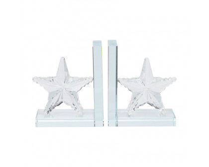 Sagebrook 5" Crystal Star Bookends (Set Of 2)