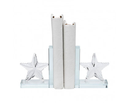 Sagebrook 5" Crystal Star Bookends (Set Of 2)