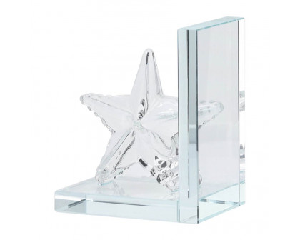 Sagebrook 5" Crystal Star Bookends (Set Of 2)