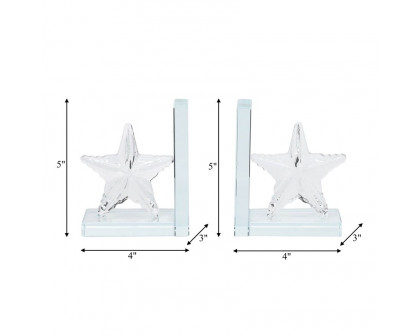 Sagebrook 5" Crystal Star Bookends (Set Of 2)