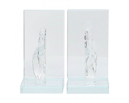 Sagebrook 6" Crystal Peace Sign Bookends (Set Of 2)