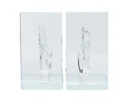 Sagebrook 6" Crystal Peace Sign Bookends (Set Of 2)