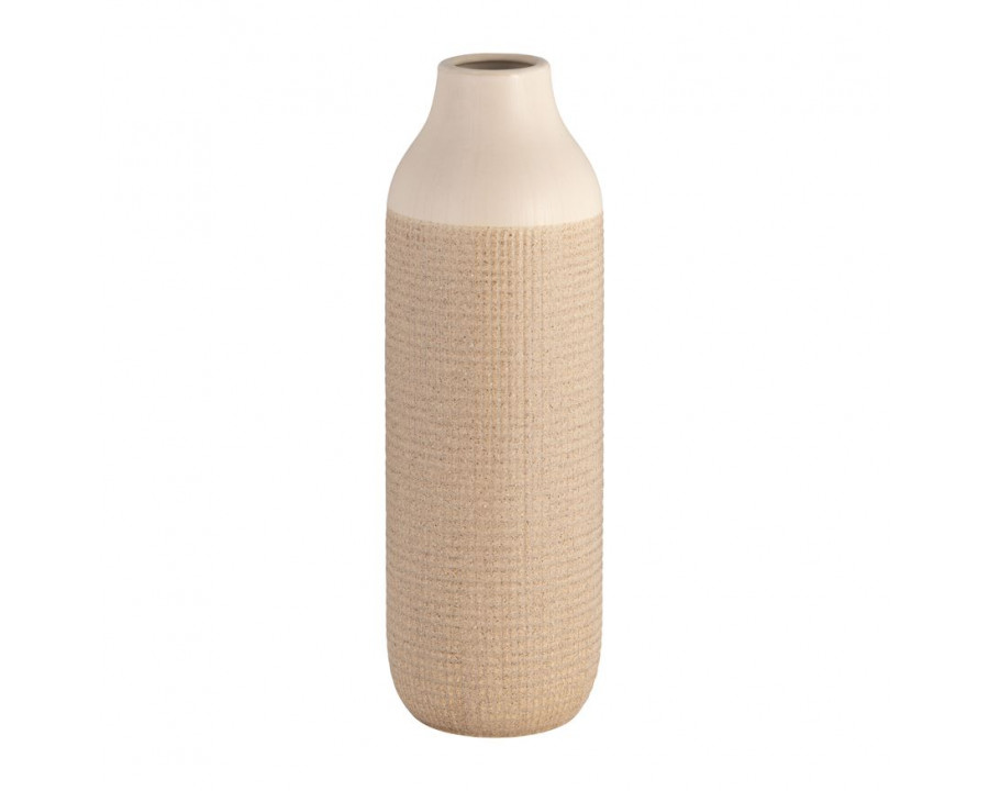 Sagebrook 20" Ceramic 2-Tone Vase - White/Tan