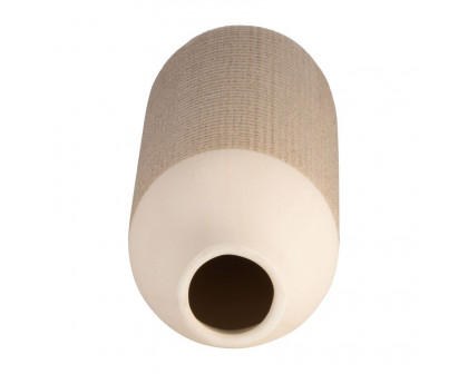 Sagebrook 20" Ceramic 2-Tone Vase - White/Tan