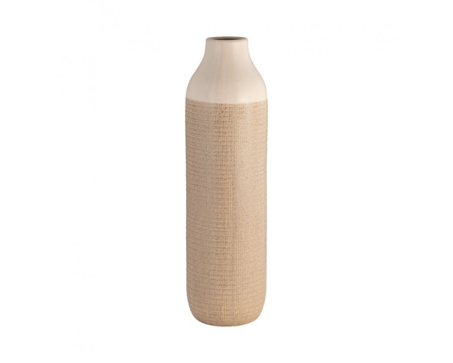 Sagebrook 16" Ceramic 2-Tone Vase - White/Tan