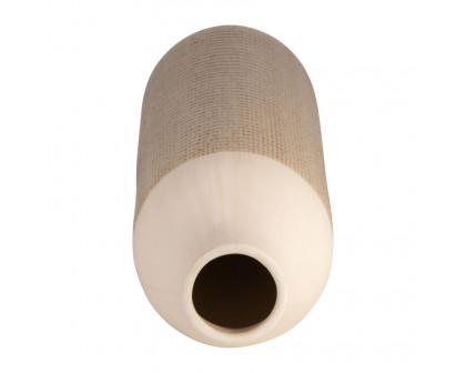 Sagebrook 16" Ceramic 2-Tone Vase - White/Tan