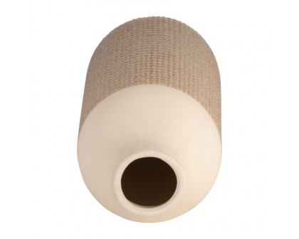 Sagebrook 12" Ceramic 2-Tone Vase - White/Tan