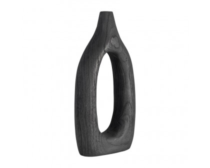 Sagebrook 14" Wood Cut-out Vase - Black