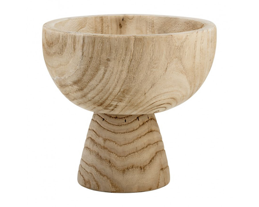 Sagebrook 8" Wood Bowl With Stand - Natural