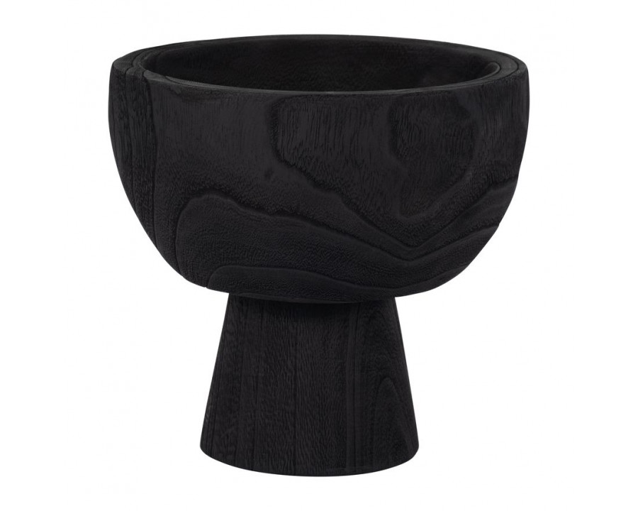 Sagebrook 8" Wood Bowl With Stand - Black