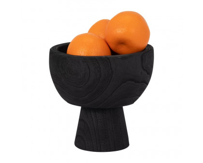 Sagebrook 8" Wood Bowl With Stand - Black