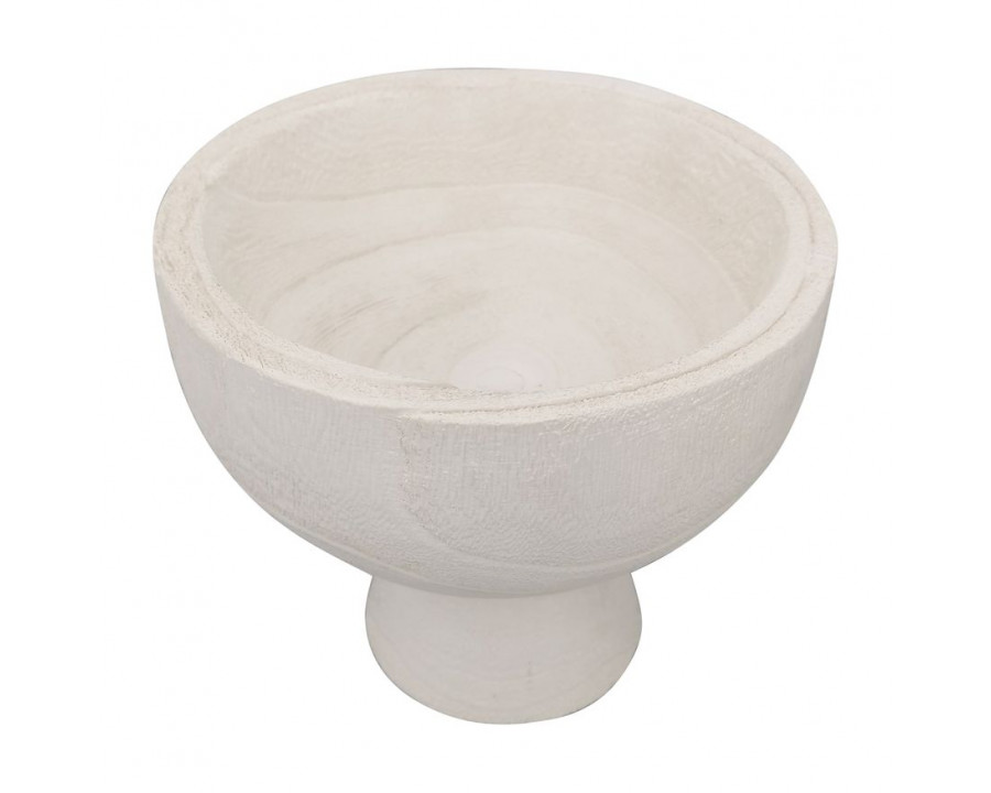 Sagebrook 8" Wood Bowl With Stand - White