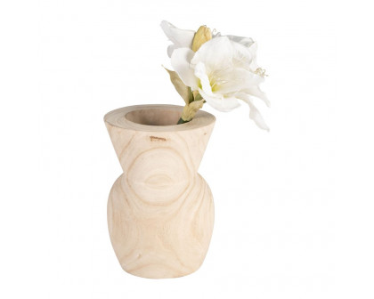 Sagebrook - 10" Wood Vase in Natural