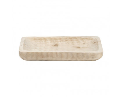 Sagebrook 16" Wood Rectangular Tray - Natural