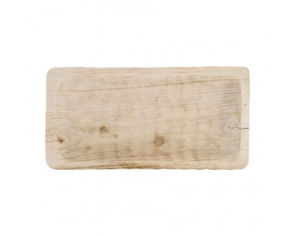 Sagebrook 16" Wood Rectangular Tray - Natural