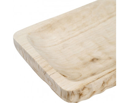 Sagebrook 16" Wood Rectangular Tray - Natural