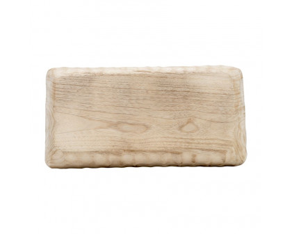 Sagebrook 16" Wood Rectangular Tray - Natural