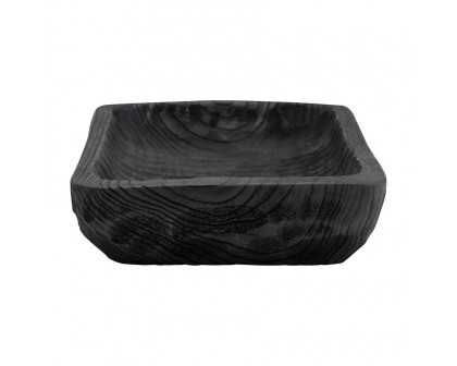 Sagebrook 16" Wood Rectangular Tray - Black