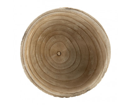 Sagebrook 8" Wood Ridged Bowl - Natural