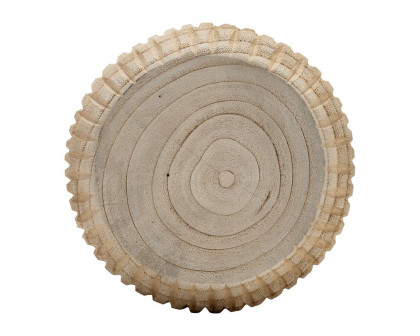 Sagebrook 8" Wood Ridged Bowl - Natural